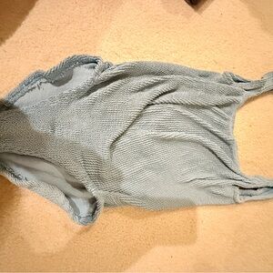 Hunza G Light Blue Crinkle Knit swimsuit